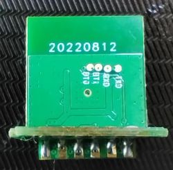 View of the bottom side of the module with pin labeling and production date.