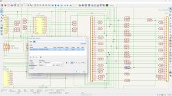 Screenshot of KiCad schematic editor with wiring and “Global Label Properties” dialog for label A11