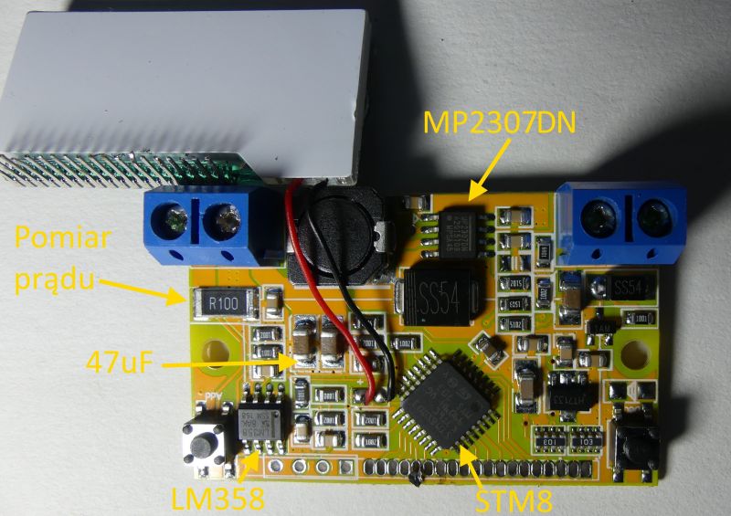 Przetwornica DC/DC buck 2A z regulacją i LCD - kalibracja i testy runda druga