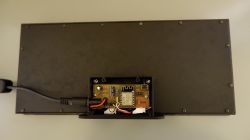 Rückseite der LED-Uhr mit Elektronik Rückansicht der LED-Uhr mit sichtbarer Elektronik.