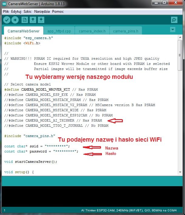ESP32-CAM, moduł z kamerą 2Mpix dla IoT część 1 ESP32-CAM, moduł z kamerą 2Mpix dla IoT część 1