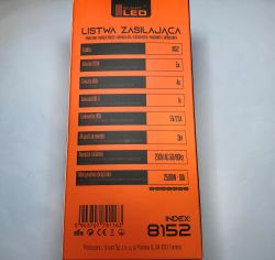 SmartLED 8152 power strip packaging with technical specifications in Polish