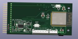PCB render with ESP32, DAC PCM5102A, connectors and buttons