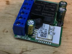 Close-up of the WSM16-W1 module with visible electronic components on the PCB.