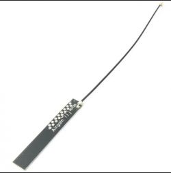 Black WiFi antenna for ESP with cable and connector.