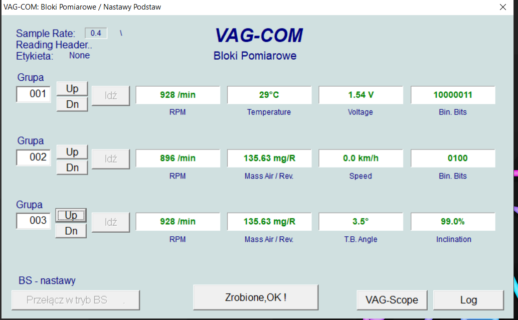 Seat Toledo II 1.6 8v Błąd 00282 Throttle Position Actuator (V60