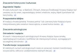 Tekst opisujący znaczenie Krwawego Księżyca w historii, kulturze i astrologii