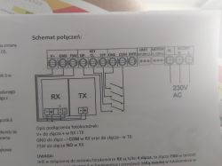 Schemat podłączeń urządzeń z opisem łączy i złączy.