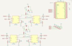ESP32 + BTS7960B: czy schemat 2 mostków H bez 74HC244D jest poprawny?