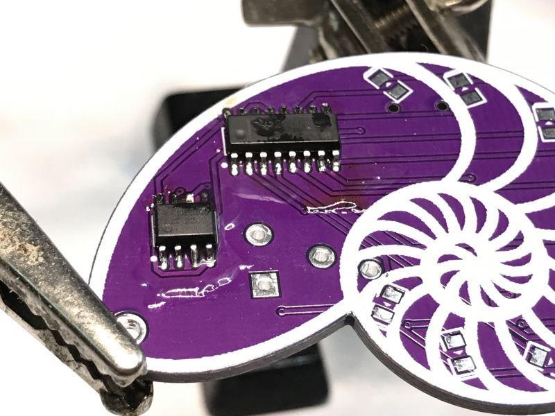 PCB with SMD Components Printed circuit board with SMD components ready for soldering.