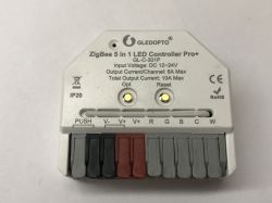 Gledopto ZigBee 5-in-1 LED Controller Pro+ GL-C-301P with terminals V-, V+, R, G, B, C, W