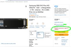 Oferta dysku SSD Samsung 990 EVO Plus 2TB z długim czasem wysyłki na Amazonie