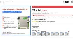 Zrzut ekranu z ogłoszenia sprzedaży modułu BMS na stronie internetowej, pokazujący cenę 97,61 zł, zdjęcie produktu oraz jego parametry techniczne.
