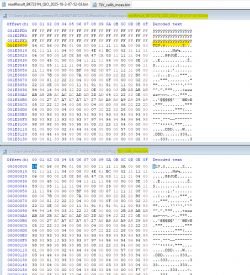 Comparison of BK7231N flash memory dumps.