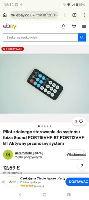 IBIZA PORT12 UHF-BT - głośniki grają bardzo cicho, czy potrzebny pilot?
