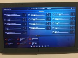 Domoticz system screen with various controls for managing devices.