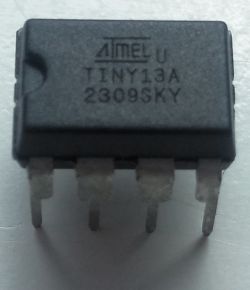 ATtiny13A microcontroller with marking 2309SKY
