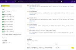 OpenBK7231T_App Build Results on GitHub Screenshot showing a GitHub page with build results for OpenBK7231T_App.