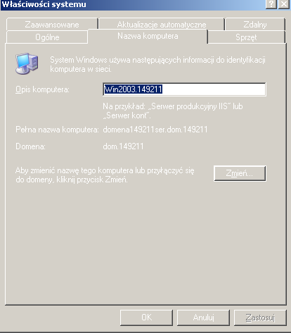 Win 2003 server i domena. Jak postawić kontroler domeny?