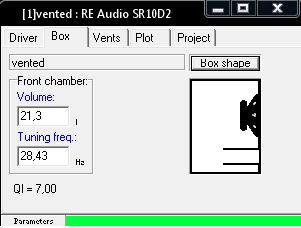 Obliczanie skrzyni do RE Audio SR10