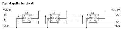 Typical application circuit with chained logic ICs
