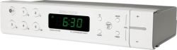 White Grundig Sonoclock clock radio with green 6:30 display and front control buttons