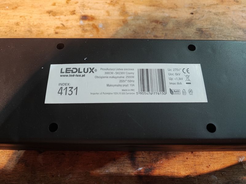 Lista wodoodporna Ledlux model 4131 z opisem technicznym.