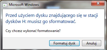 Pendrive Kingston DataTraveler 8GB - błąd przy czytaniu danych