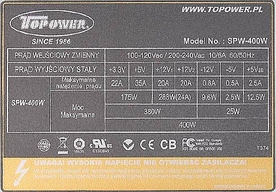 ToPower model: SPW-400W - z wnętrza dobiega dziwne cykanie?
