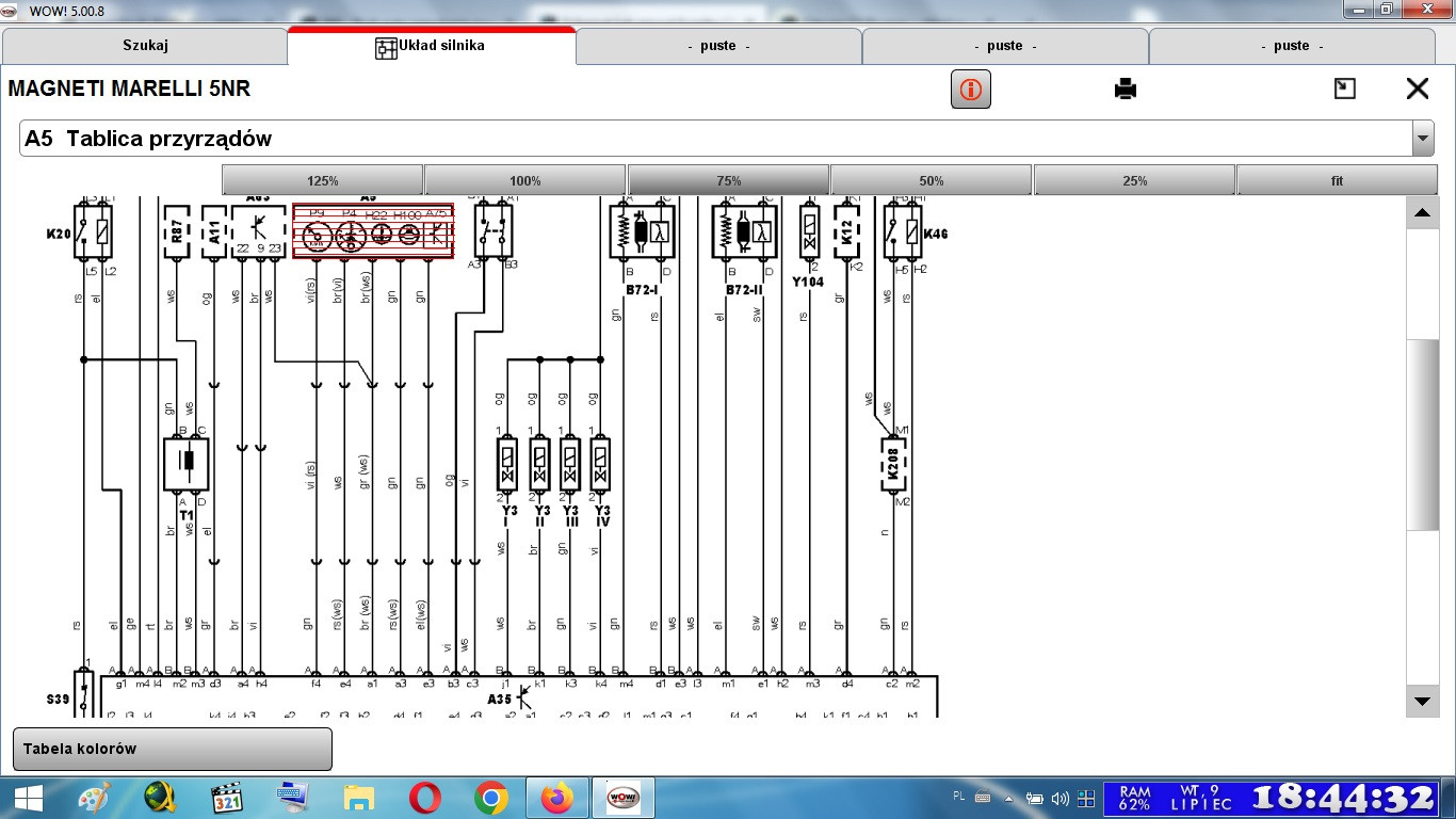 Schemat lub pinout licznika Clio 2 po liftingu, model P8200451344, 2007