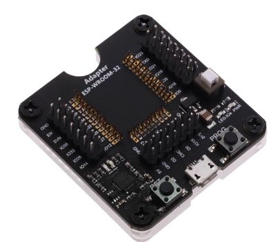 ESP-WROOM-32 Adapter Board with Spring Connectors ESP-WROOM-32 adapter with spring connectors and two buttons