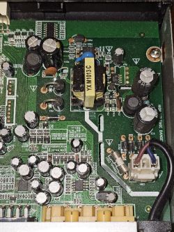 Interior of Cabletech URZ0083 DVB-T decoder with visible electronic components