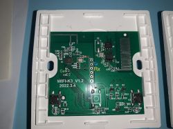 WiFi-K3 V1.2 Circuit Board Internal view of the WiFi-K3 V1.2 circuit board in a white casing.
