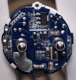 Close-up of the PCB with the communication chip in a Smart Plug device.