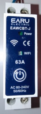 EAWCBT-J module by Earu Electric with visible Power and WiFi indicators.
