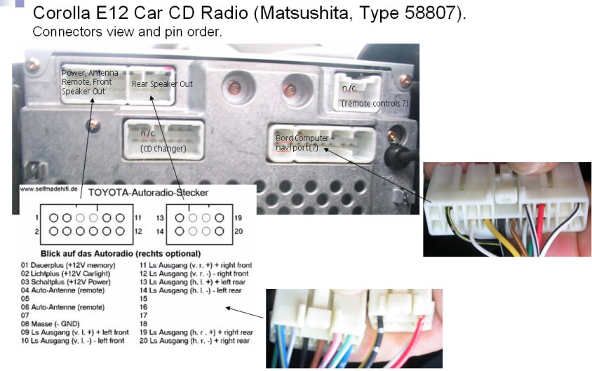 Wymiana fabrycznego car audio Corolla E12. elektroda.pl