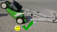 Cleaning & Painting Petrol Lawnmower: Safely Turn 180 Degrees or Use Channel for Thorough Care