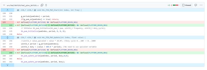 Code diff view: changes in hal_pins_bk7231.c adjusting #if conditions for BK7231N and BK7238 platforms