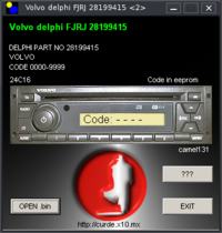 Radio Volvo hf cd batch 24c01 how to read the code from the file