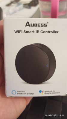 Photo of the box for the Aubess WiFi Smart IR Controller.