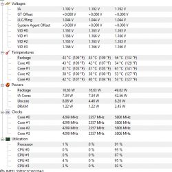 Skoki taktowania rdzenia w procesorze i5 4690K w trybie fixed