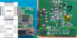 Diagram of SV6166F chip and comparison with Sonoff board.