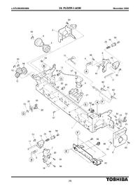 Toshiba e-Studio 305 - Numer zielonej dźwigni pieca przy przedzie maszyny
