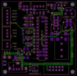 PCB layout design for a Raspberry Pi power supply with ATmega328P microcontroller