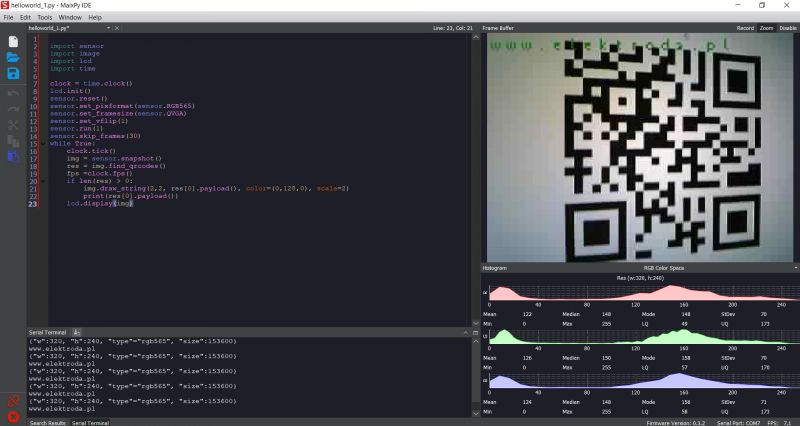 MAiX DOCK set: RISC-V, python and image analysis, tests, launch