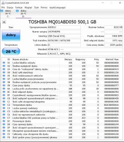W jakim stanie jest przenośny dysk Toshiba MQ01ABD050?