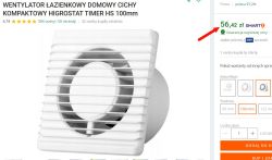 Biały wentylator łazienkowy o średnicy 100 mm z kratką czołową i obudową cylindryczną