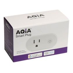 AQIA Smart Plug box with the plug shown on the packaging.