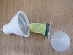 Disassembled LED Bulb Disassembled LED bulb with visible internal components.