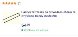 Candy Duo 609x - zatrzask drzwi zmywarki Candy Duo 609x - zatrzask drzwi zmywarki